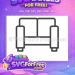 Free Couch Silhouette Free Simple Furniture Icon Couch Silhouette Free SVG - Instant Download