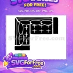 Free Corner Sectional Sofa Free Modern Tufted Couch Silhouette Free SVG - Instant Download