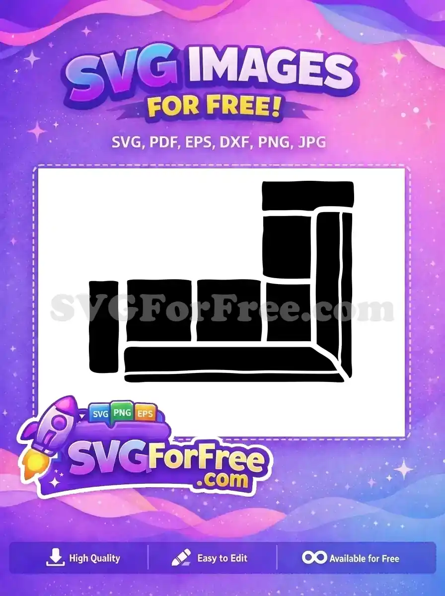 Free Black L-shaped Couch Free Popular Sitcom Furniture Friends Show Free SVG