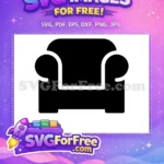 Free Number One Sitting on Couch Free Black Silhouette Design Free SVG - Instant Download