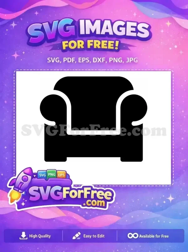 Free Number One Sitting on Couch Free Black Silhouette Design Free SVG