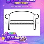 Free Couch Silhouette Clipart Free Black Furniture Friends TV Free SVG - Instant Download
