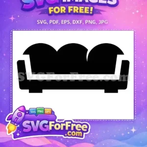 Free black silhouette Free comfortable sofa Friends TV show Free SVG
