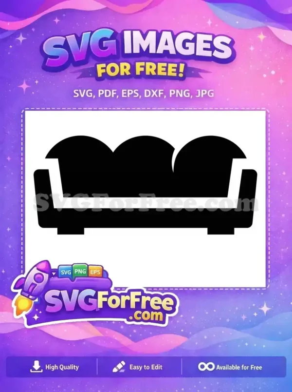 Free black silhouette Free comfortable sofa Friends TV show Free SVG