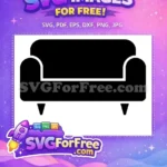 Free Black Couch Silhouette Free Central Perk Friends Sitcom Free SVG - Instant Download