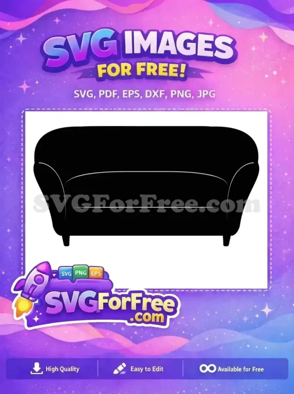 Free classic comfy black Free iconic retro Friends couch Free SVG