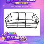 Free Friends Central Perk Free Couch Silhouette Design Friends Free SVG - Instant Download