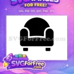 Free Black Rounded Armchair Free Home Decor Couch Silhouette Free SVG - Instant Download