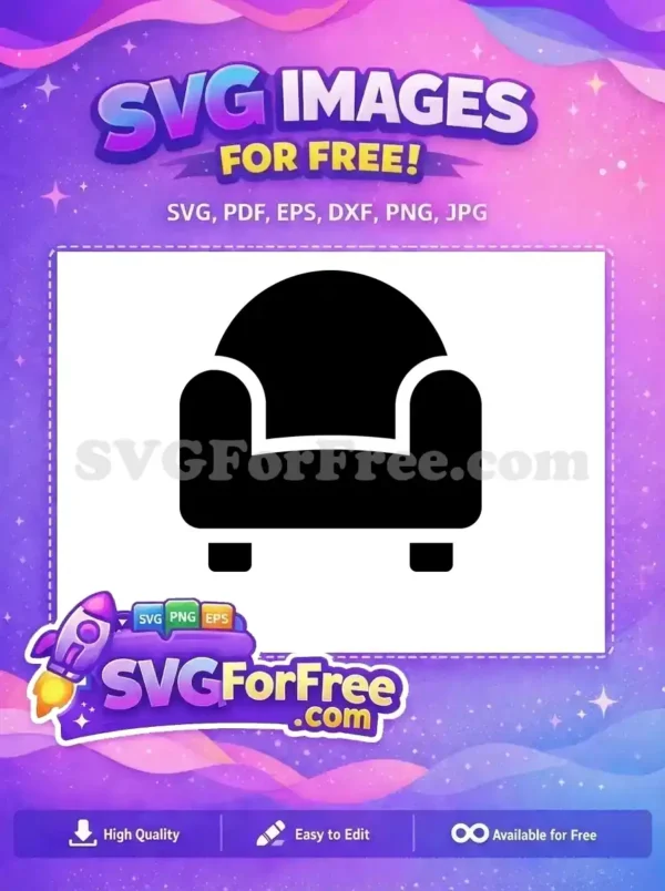 Free Black Rounded Armchair Free Home Decor Couch Silhouette Free SVG