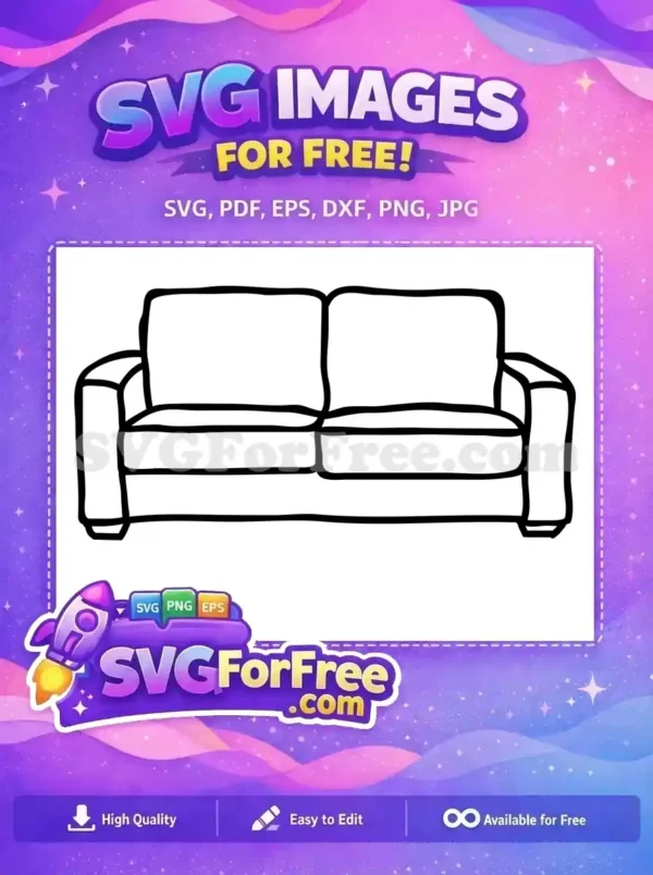 Free simple couch Free furniture outline home decor Free SVG