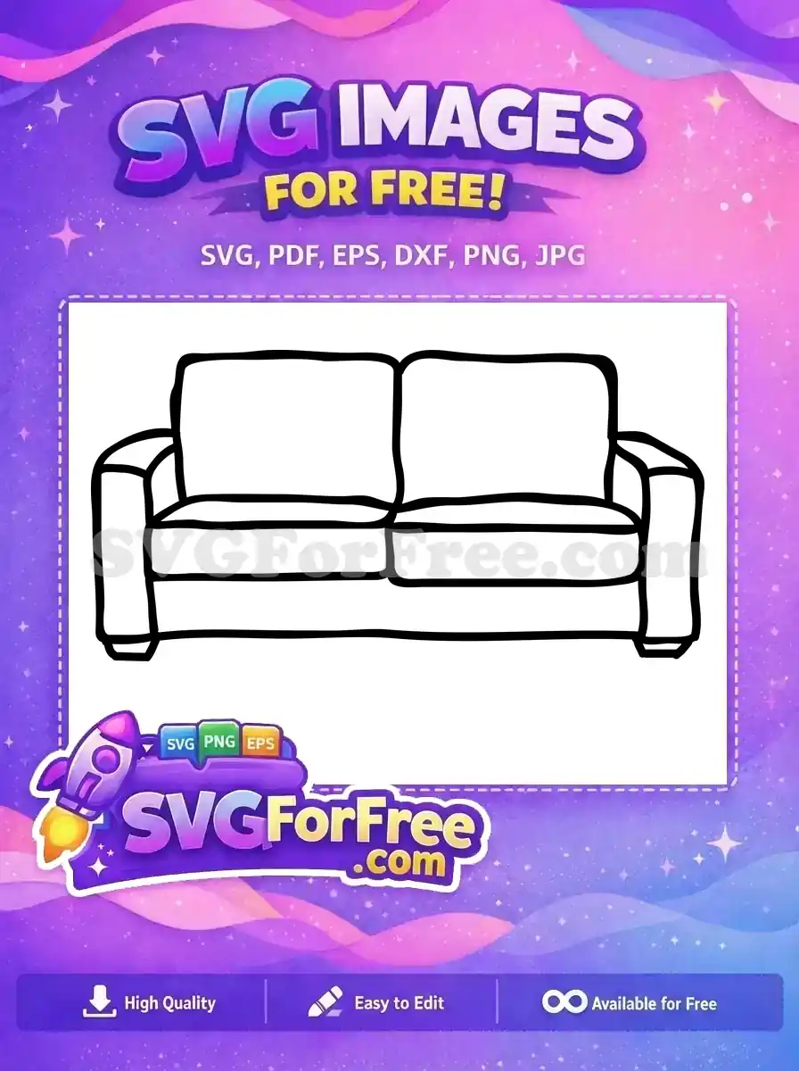 Free simple couch Free furniture outline home decor Free SVG