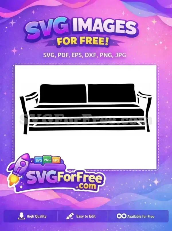 Free Classic Central Perk Couch Free Friends TV Show Silhouette Free SVG