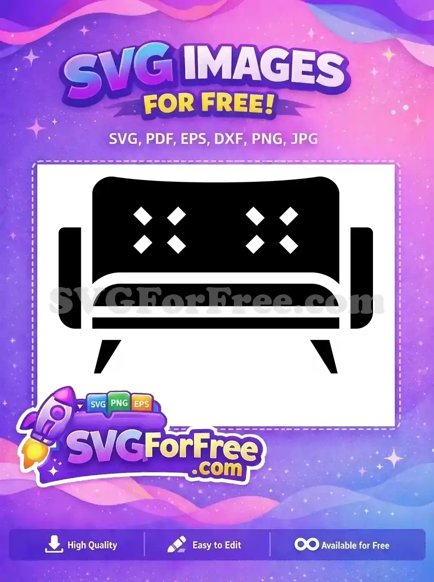 Free Black White Tufted Sofa Free Home Living Couch Silhouette Free SVG