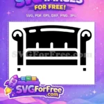 Free Black Couch Design Free Simple Furniture Outline Home Decor Free SVG - Instant Download