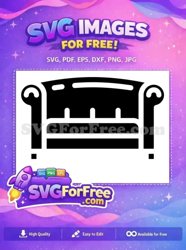Free Black Couch Design Free Simple Furniture Outline Home Decor Free SVG