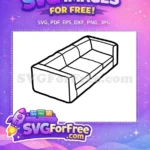 Free Modern Sofa Free Home Decor Couch Silhouette Free SVG - Instant Download
