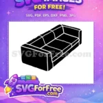 Free Sleek Black Couch Free Comfortable Sofa Living Room Free SVG - Instant Download