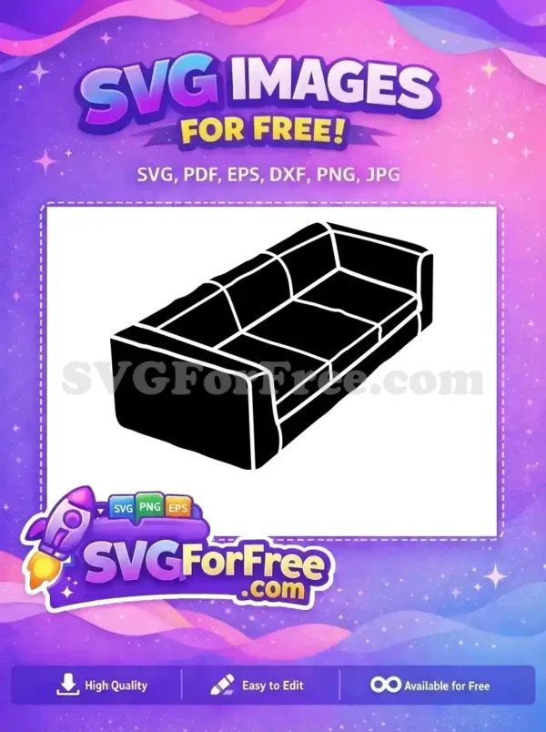 Free Sleek Black Couch Free Comfortable Sofa Living Room Free SVG