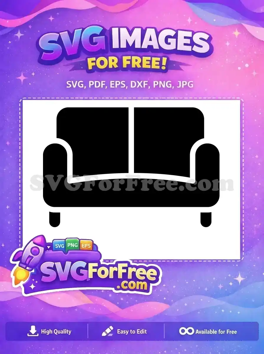 Free Black Couch Free Simple Minimalist Friends TV Show Free SVG