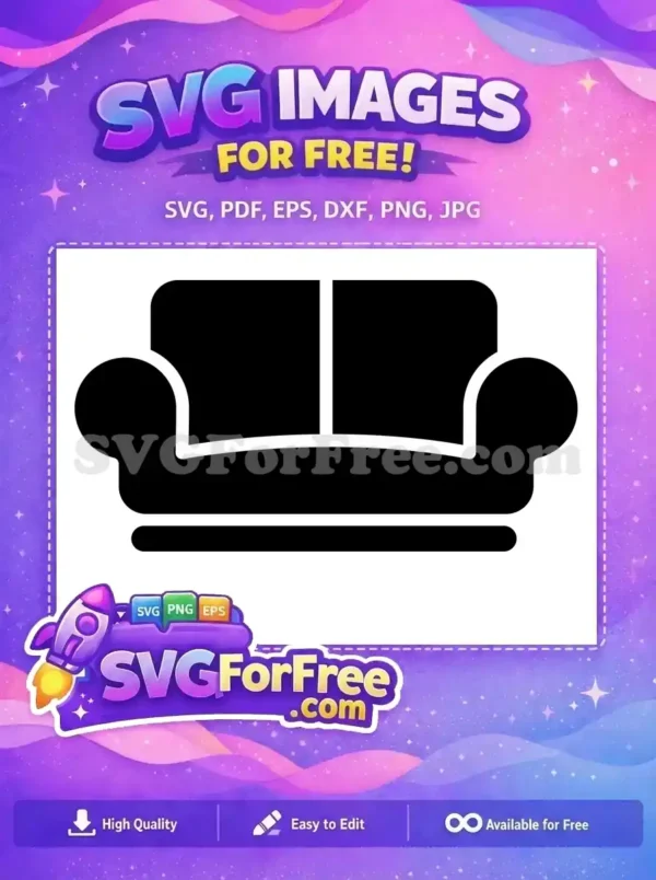 Free Black Minimal Free Cozy Furniture Home Relaxation Free SVG