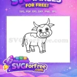 Free Happy Calf Free Spotted Cute Farm Animal Cow Bull Free SVG - Instant Download