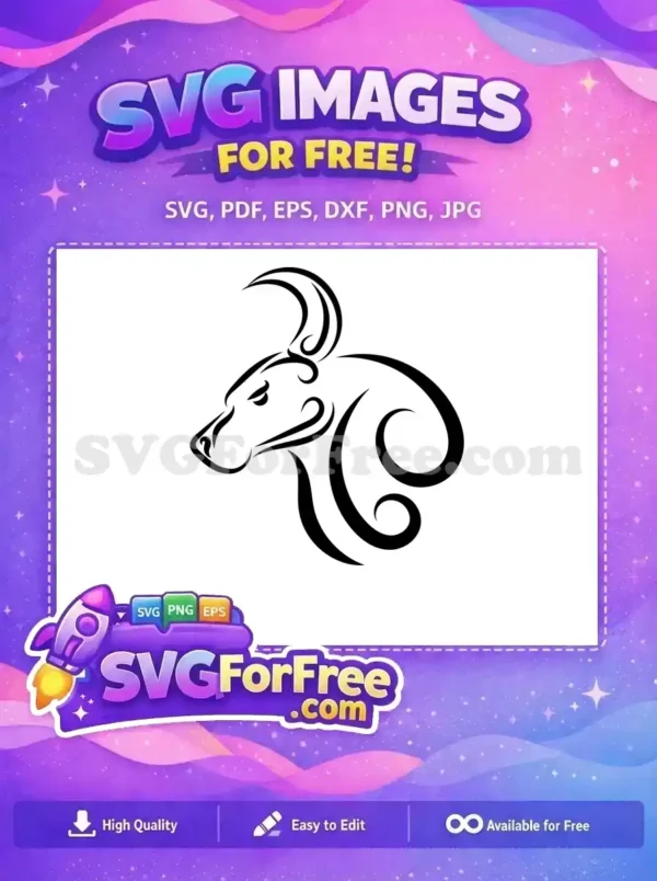 Free Tribal Bull Head Free Majestic Horns Cow Bull SVG Free SVG