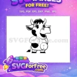 Free Smiling Udder Free Black White Cow Bull Free SVG - Instant Download