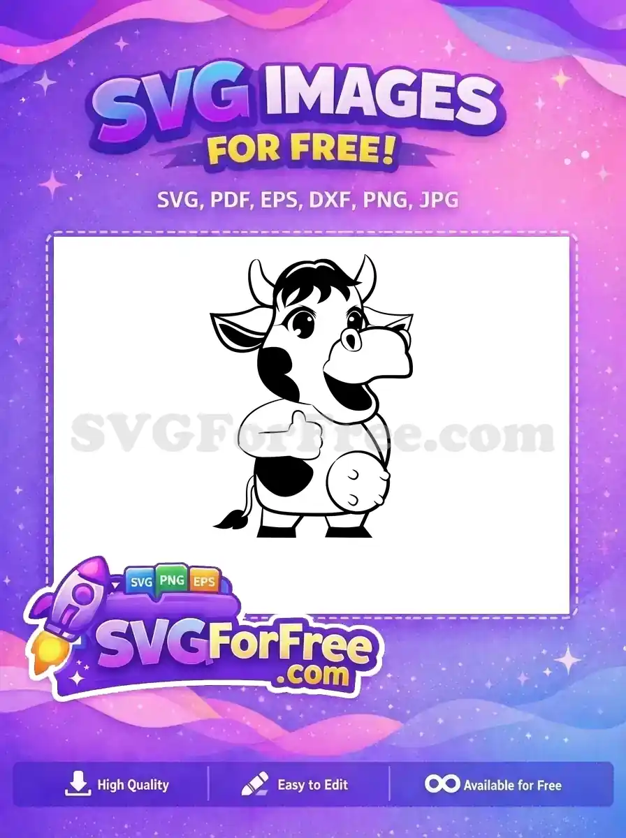 Free Smiling Udder Free Black White Cow Bull Free SVG