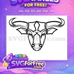 Free Tribal Bull Head Free Black And White Zodiac Taurus Free SVG - Instant Download