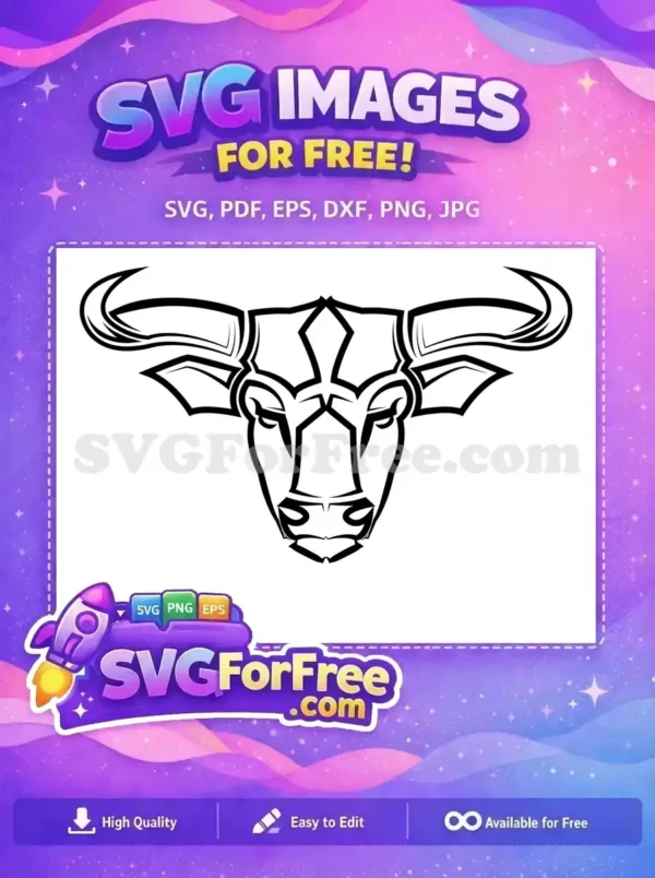 Free Tribal Bull Head Free Black And White Zodiac Taurus Free SVG