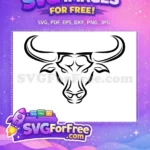 Free Tribal Bull Head Free Strong Horns Powerful Bull Design Free SVG - Instant Download