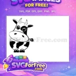 Free Cute Spotted Free Happy Face Cow Bull Design Free SVG - Instant Download
