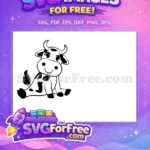 Free Happy Calf Free Black Spots Cow Bull Free SVG - Instant Download
