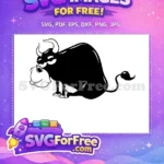 Free Grumpy Black Bull Free Sitting Cartoon Character Ferdinand Free SVG - Instant Download