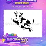 Free Cute Cow Free Black White Farm Animal Free SVG - Instant Download