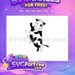 Free Cute Winking Cow Free Dancing Spotted Farm Animal Free SVG - Instant Download