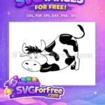 Free happy cow Free spotted design Bull Free SVG - Instant Download