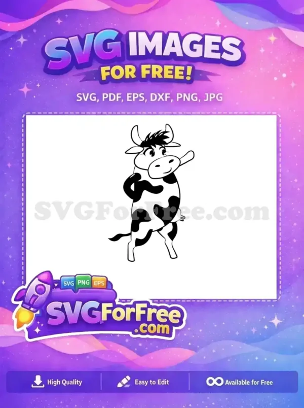 Free Happy Cow Free Dancing Bull Farm Animal Free SVG