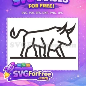 Free Black Geometric Bull Free Strong Line Art Cow Bull Free SVG