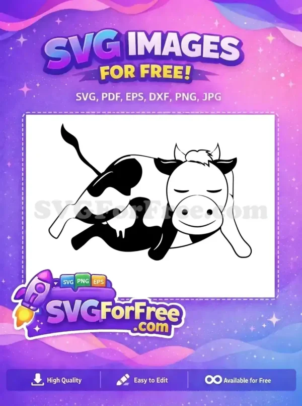 Free Spotted Happy Free Dairy Animal Cow Bull Free SVG