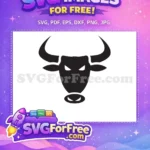 Free Angry Black Bull Silhouette Free Fierce Cow Mascot Logo Free SVG - Instant Download