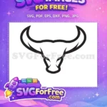 Free Angry Bull Head Free Black Silhouette Mascot Logo Free SVG - Instant Download