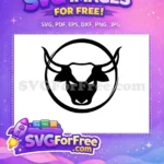 Free Fierce Bull Head Free Long Horns Zodiac Free SVG - Instant Download