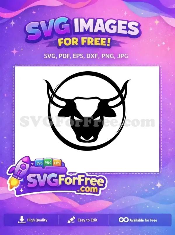 Free Fierce Bull Head Free Long Horns Zodiac Free SVG