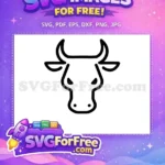 Free Fierce Bull Head Free Bold Black Outline Cow Bull Free SVG - Instant Download