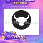 Free White Bull Head Free Strong Horned Design Cow Bull Free SVG - Instant Download