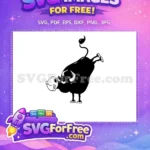 Free Funny Black Bull Free Balancing Upside Down Cow Bull Free SVG - Instant Download