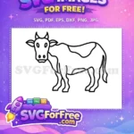 Free Spotted Outline Free Farm Cow Bull Free SVG - Instant Download