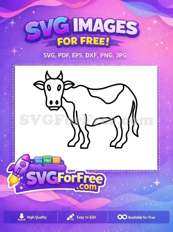 Free Spotted Outline Free Farm Cow Bull Free SVG
