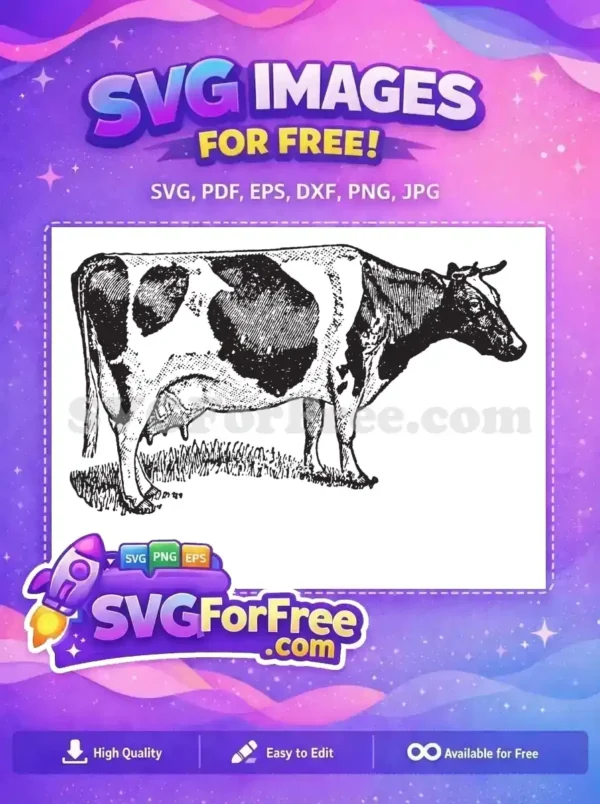 Free Spotted Cow Free Uddered Farm Bull Free SVG